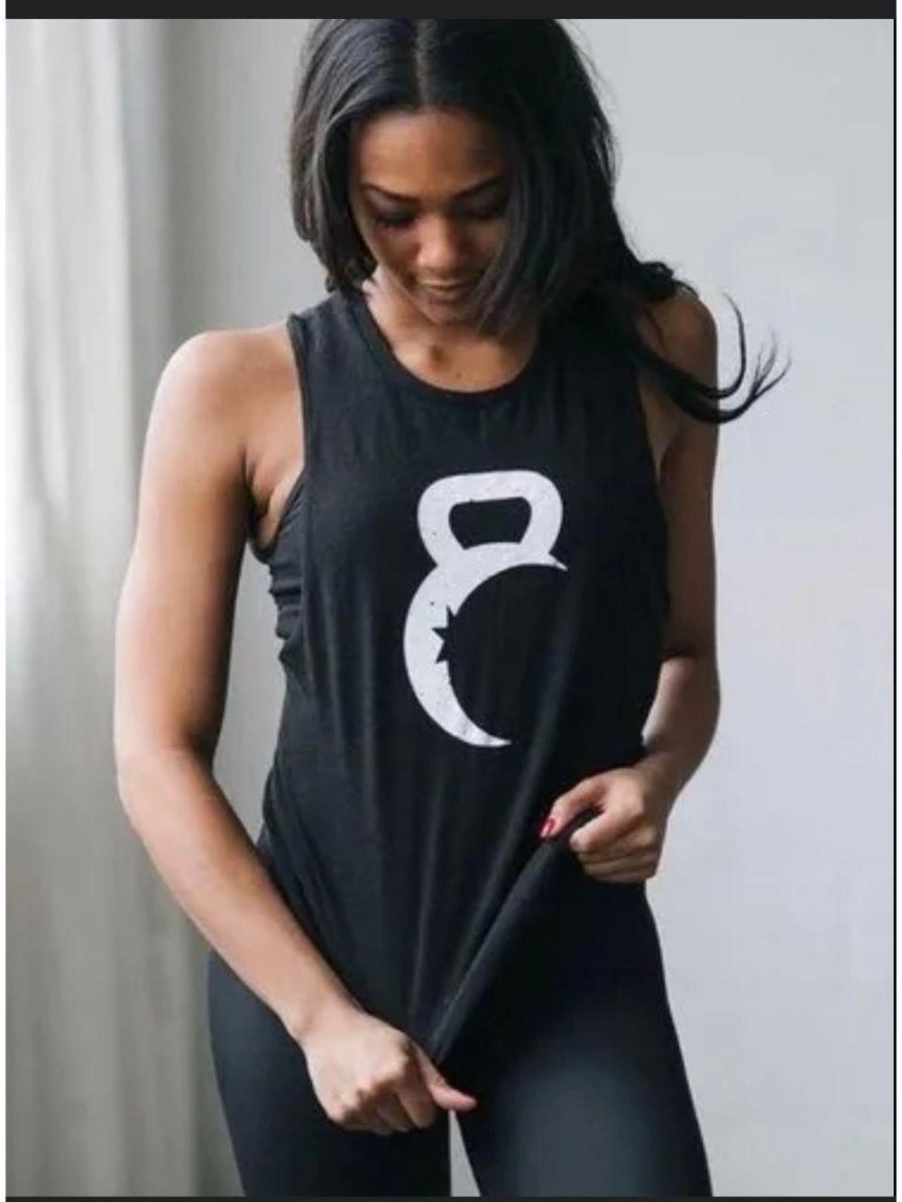 3/$30 Black Graphic Muscle Tank Top - Women